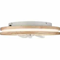 Gatian Ventilateur de plafond lumineux Luminaires Globo Lighting LED Brun foncé, Blanc, 1 lumière, Télécommandes