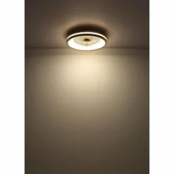 Gatian Ventilateur de plafond lumineux Luminaires Globo Lighting LED Brun foncé, Blanc, 1 lumière, Télécommandes