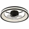 Gatian Ventilateur de plafond lumineux Luminaires Globo Lighting LED Noir, 1 lumière, Télécommandes