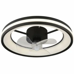Gatian Ventilateur de plafond lumineux Luminaires Globo Lighting LED Noir, 1 lumière, Télécommandes