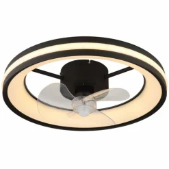 Gatian Ventilateur de plafond lumineux Luminaires Globo Lighting LED Noir, 1 lumière, Télécommandes