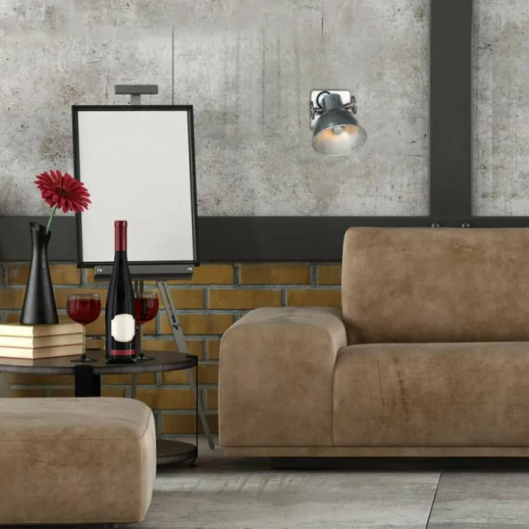 Gearmetal Applique murale, Spot mural Luminaires Steinhauer Argent Oxydé, 1 lumière