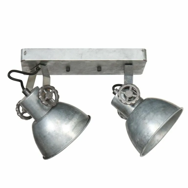 Gearmetal Plafonnier, Spot de plafond Luminaires Steinhauer Argent Oxydé, 2 lumières