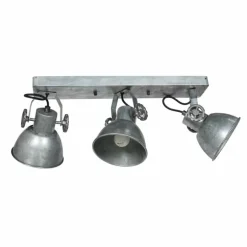 Gearmetal Plafonnier, Spot de plafond Luminaires Steinhauer Argent Oxydé, 3 lumières