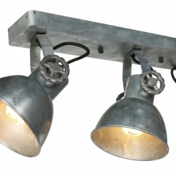 Gearmetal Plafonnier, Spot de plafond Luminaires Steinhauer Argent Oxydé, 3 lumières