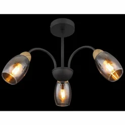 GERLY Plafonnier Luminaires Globo Lighting Noir, 3 lumières