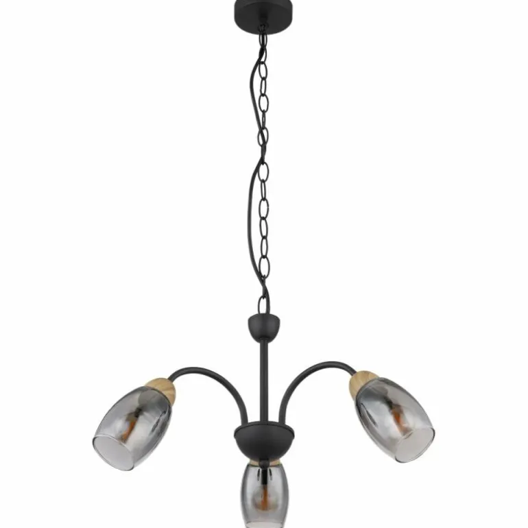 GERLY Suspension Luminaires Globo Lighting Noir, 3 lumières