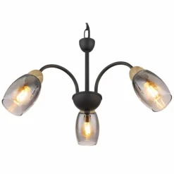 GERLY Suspension Luminaires Globo Lighting Noir, 3 lumières