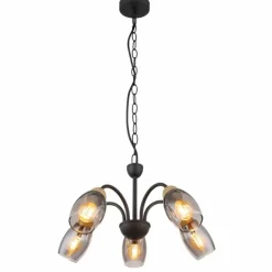 GERLY Suspension Luminaires Globo Lighting Noir, 5 lumières