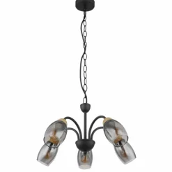 GERLY Suspension Luminaires Globo Lighting Noir, 5 lumières