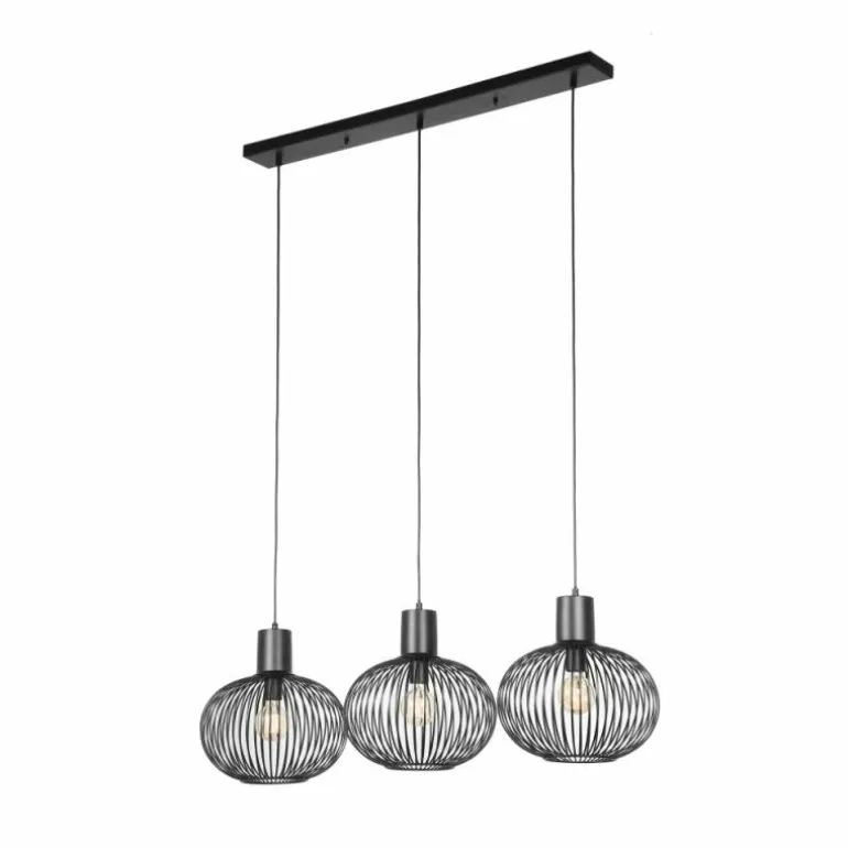 GILA Suspension Luminaires Trio Noir, 3 lumières