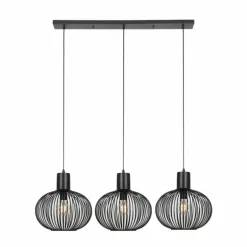 GILA Suspension Luminaires Trio Noir, 3 lumières