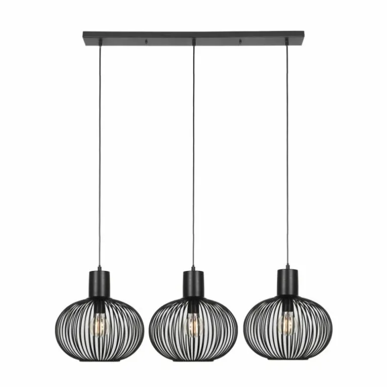 GILA Suspension Luminaires Trio Noir, 3 lumières