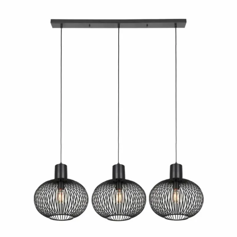 GILA Suspension Luminaires Trio Noir, 3 lumières