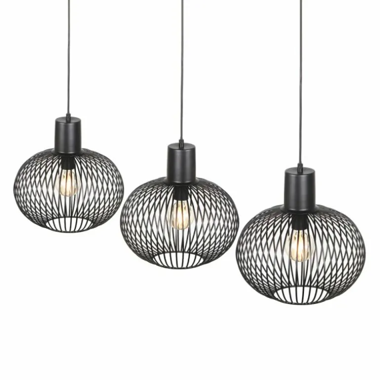 GILA Suspension Luminaires Trio Noir, 3 lumières