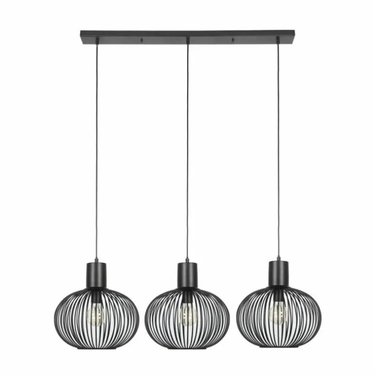 GILA Suspension Luminaires Trio Noir, 3 lumières