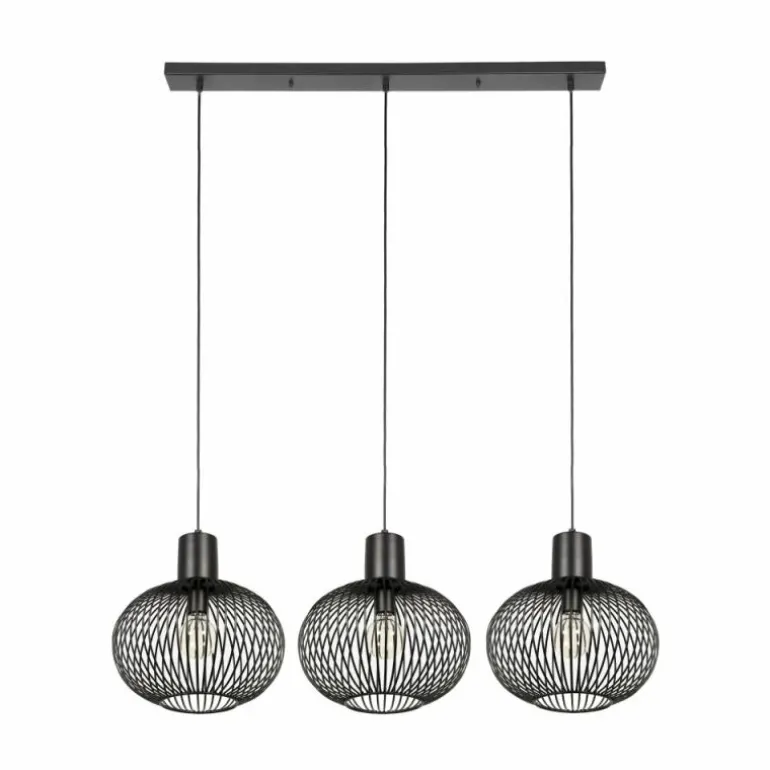 GILA Suspension Luminaires Trio Noir, 3 lumières