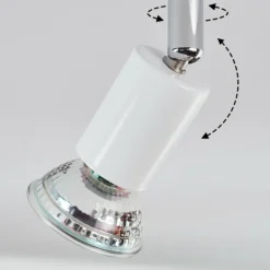 Gjedso Plafonnier, Spot de plafond LED Chrome, Blanc, 2 lumières