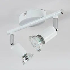 Gjedso Plafonnier, Spot de plafond LED Chrome, Blanc, 2 lumières