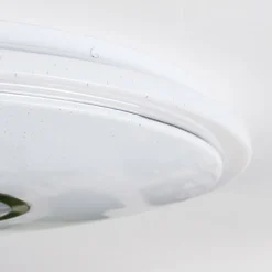 Gjevninge Plafonnier LED Argenté, Blanc, 1 lumière, Télécommandes