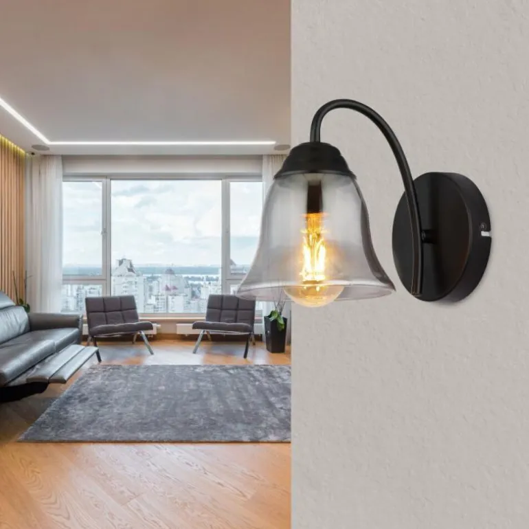 GONNY Applique murale Luminaires Globo Lighting Noir, 1 lumière