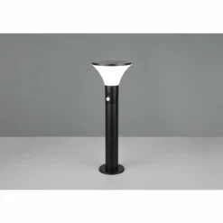 Gorda Lampadaire d'extérieur Luminaires Reality LED Noir, 1 lumière, Détecteur de mouvement