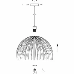 Grass Suspension Luminaires Steinhauer Noir, 1 lumière