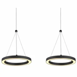 Grenvix Suspension Luminaires Globo Lighting LED Noir, 1 lumière