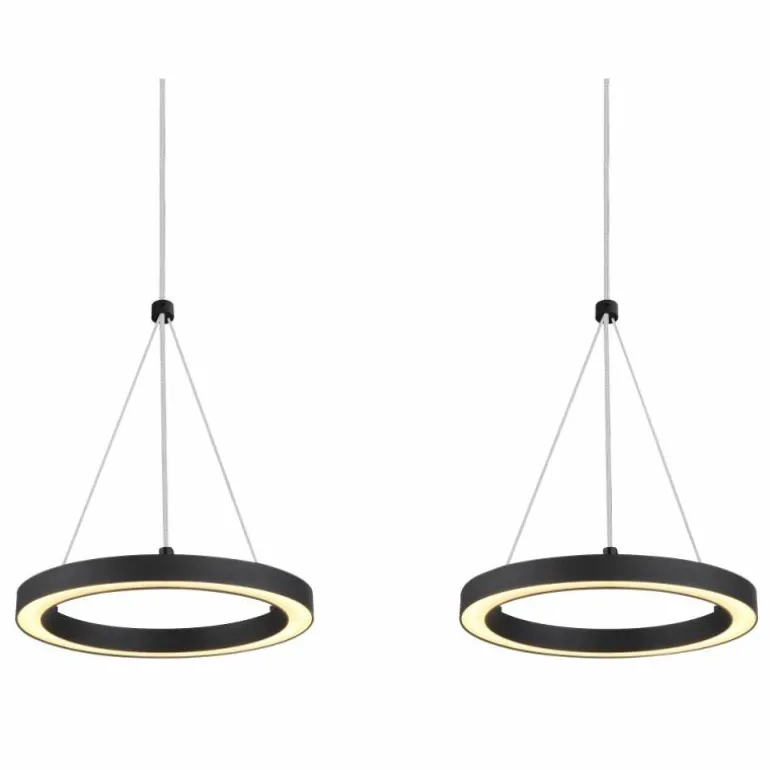 Grenvix Suspension Luminaires Globo Lighting LED Noir, 1 lumière