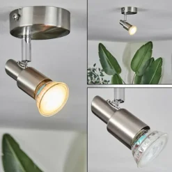 Gropptorp Plafonnier, Spot de plafond Luminaires Trio Nickel mat, 1 lumière