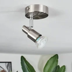 Gropptorp Plafonnier, Spot de plafond Luminaires Trio Nickel mat, 1 lumière