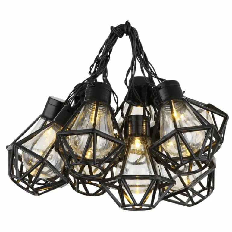 Guirlande Globo LED Noir, 10 lumières