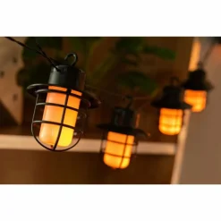 guirlande lumineuse solaire Globo LED Noir, 100 lumières