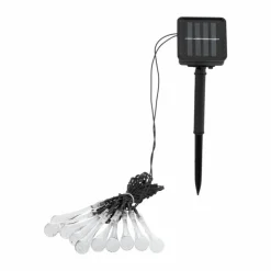 guirlande lumineuse solaire Eglo ICE LED Transparent, 10 lumières, Changeur de couleurs