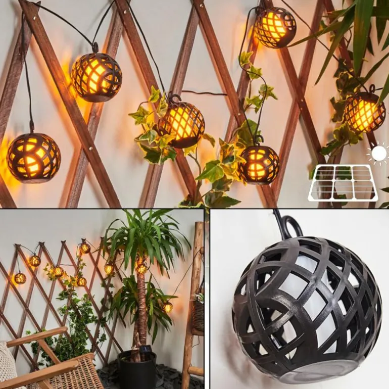 guirlande lumineuse solaire Torpo LED Noir, Blanc, 96 lumières