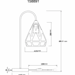 Hassan Lampe à poser Luminaires Globo Lighting Noir, 1 lumière