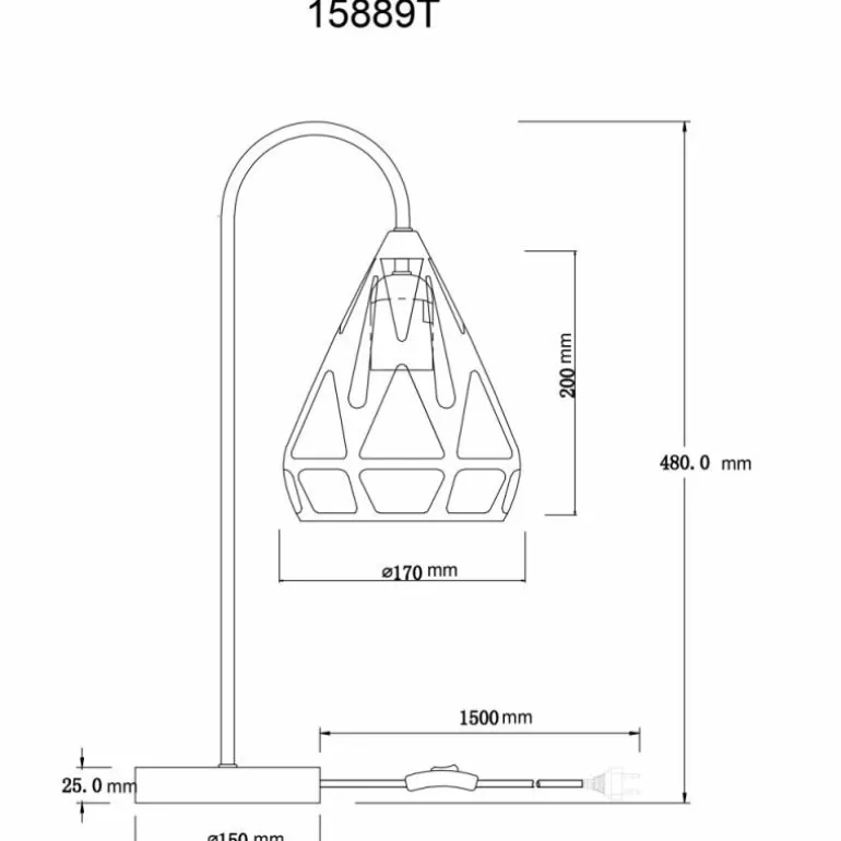 Hassan Lampe à poser Luminaires Globo Lighting Noir, 1 lumière