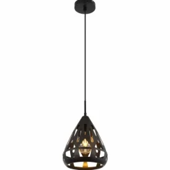 Hassan Suspension Luminaires Globo Lighting Noir, 1 lumière
