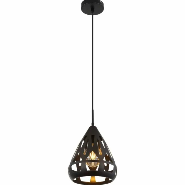 Hassan Suspension Luminaires Globo Lighting Noir, 1 lumière
