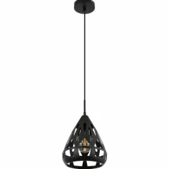 Hassan Suspension Luminaires Globo Lighting Noir, 1 lumière
