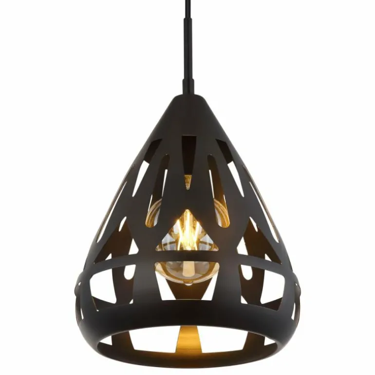 Hassan Suspension Luminaires Globo Lighting Noir, 1 lumière
