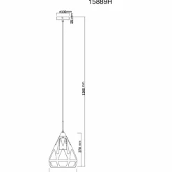 Hassan Suspension Luminaires Globo Lighting Noir, 1 lumière