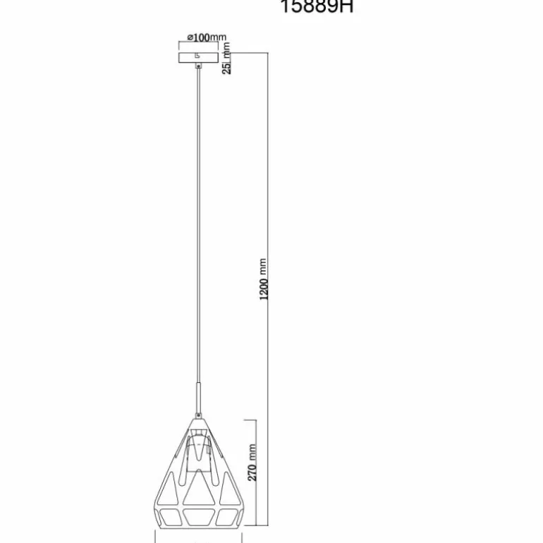 Hassan Suspension Luminaires Globo Lighting Noir, 1 lumière