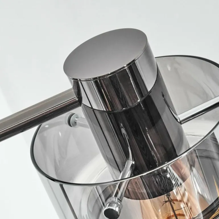 Hasvik Lampadaire Chrome, Noir, 1 lumière