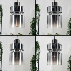 Hasvik Suspension, Suspension Chrome, Noir, 5 lumières