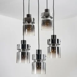 Hasvik Suspension, Suspension Chrome, Noir, 5 lumières