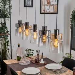 Hasvik Suspension, Suspension Noir, 5 lumières