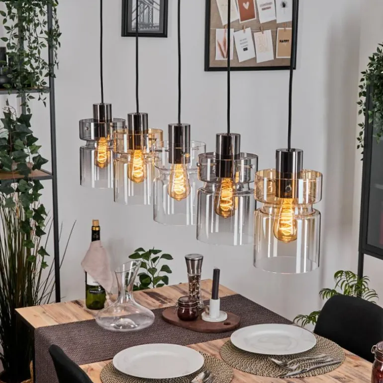 Hasvik Suspension, Suspension Noir, 5 lumières