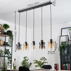 Hasvik Suspension, Suspension Noir, 5 lumières