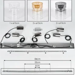 Hasvik Suspension, Suspension Noir, 5 lumières